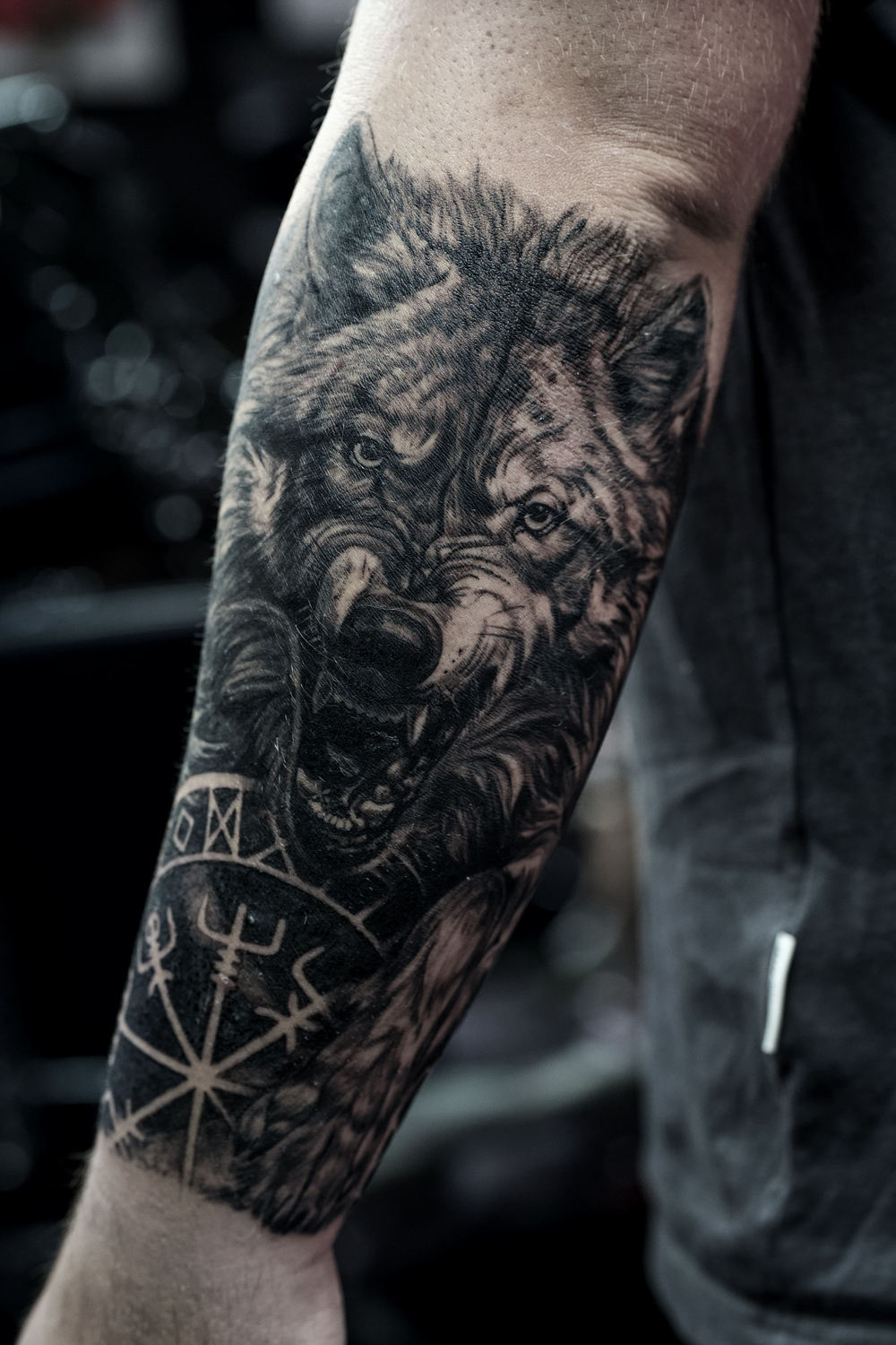 Wold lower arm tattoo